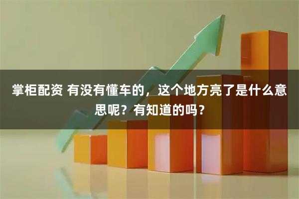 掌柜配资 有没有懂车的，这个地方亮了是什么意思呢？有知道的吗？